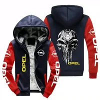 Veste à manches longues avec logo 321Opel pour homme, sweat-shirt décontracté avec fermeture éclair, doublure en laine, manteau en polaire, nouvelle collection hiver, haute qualité 1