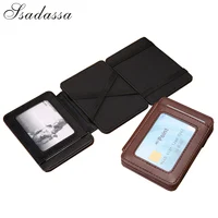 Portable Tri-fold Magic Wallet For Men Small Purse Credit Card Holder Mini Money Bag PU Leather Cash Clip 1