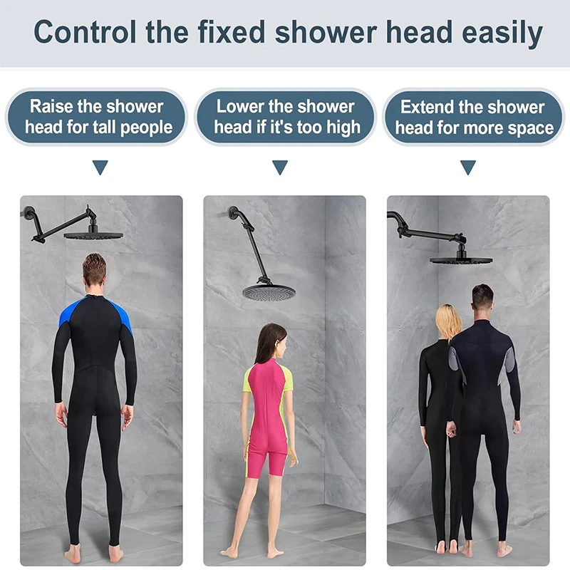 11Inch Adjustable Shower Arm Universal Connection Anti-leak Extension