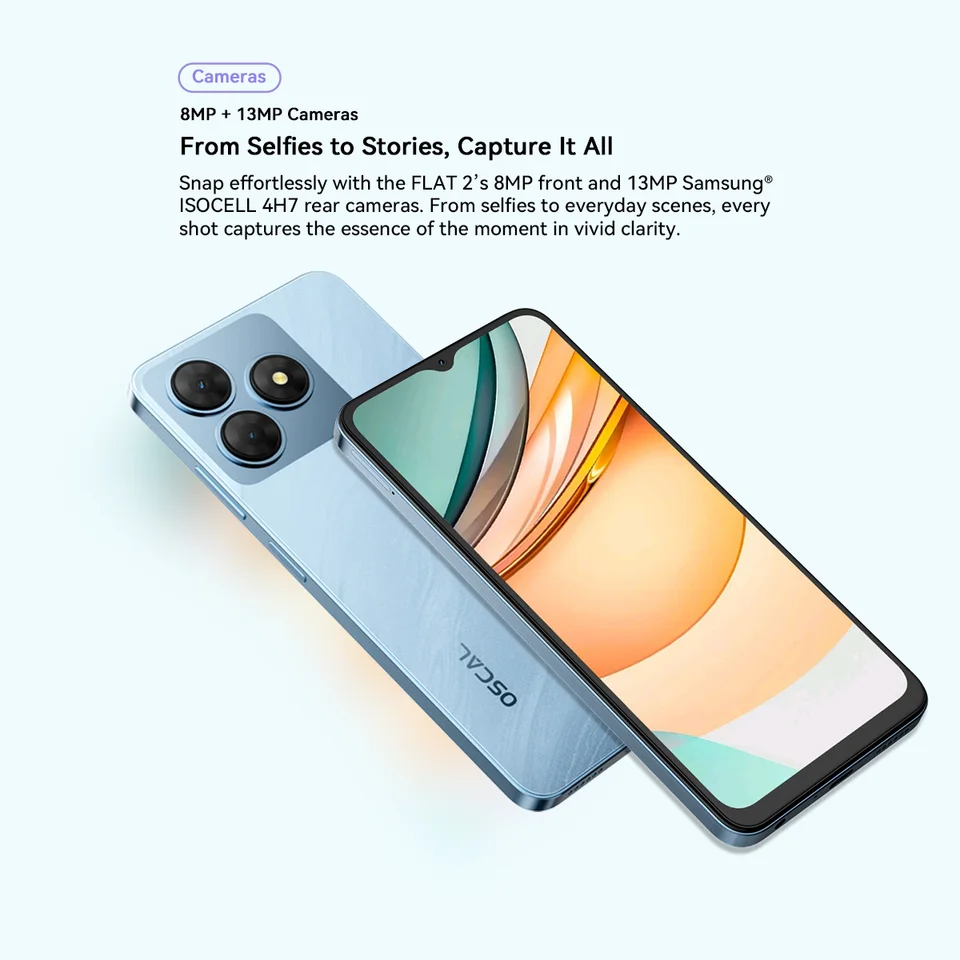 OSCAL FLAT 2 スマートフォン 256GB OSCAL FLAT 2 Smartphone, 6.56'' IPS Display Cell Phone 5000mAh