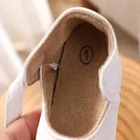 Baby Girls Shoes Fashion Solid Color Leather Flower Princess Soft Rubber Sole Non-Slip Casual Toddler First Walker 5