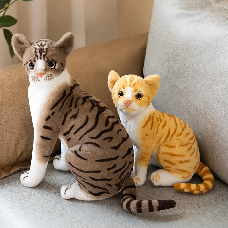 Boneca de pelúcia de gato simulação, modelo de animal de brinquedo realista  Kawaii, gato de pelúcia realista, decoração de casa para amantes de gatos,  crianças, adultos, meninos e meninas