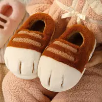 New fluff cuddly cat slippers women's lovely kitty paw winter shoes faux fur slipper woman stylish animal kitten claw home shoes - Image 3