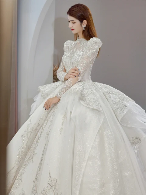 신부를 위한 레트로 빈티지 웨딩 원피스