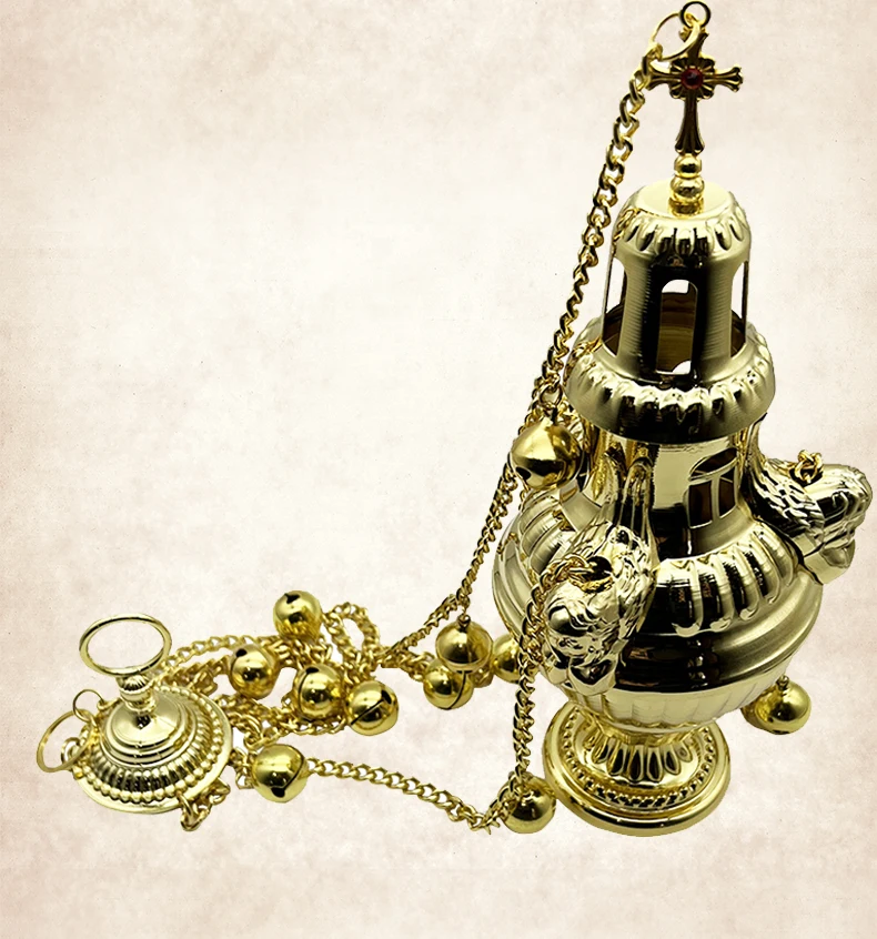 Orthodoxes Räuchergefäß, Gold, Silber, Weihrauchbrenner, Wandbehang, Jesus, christliches Dekor, Kirche, religiöses Zubehör, Jepри Fonda б Projek – Detail 5