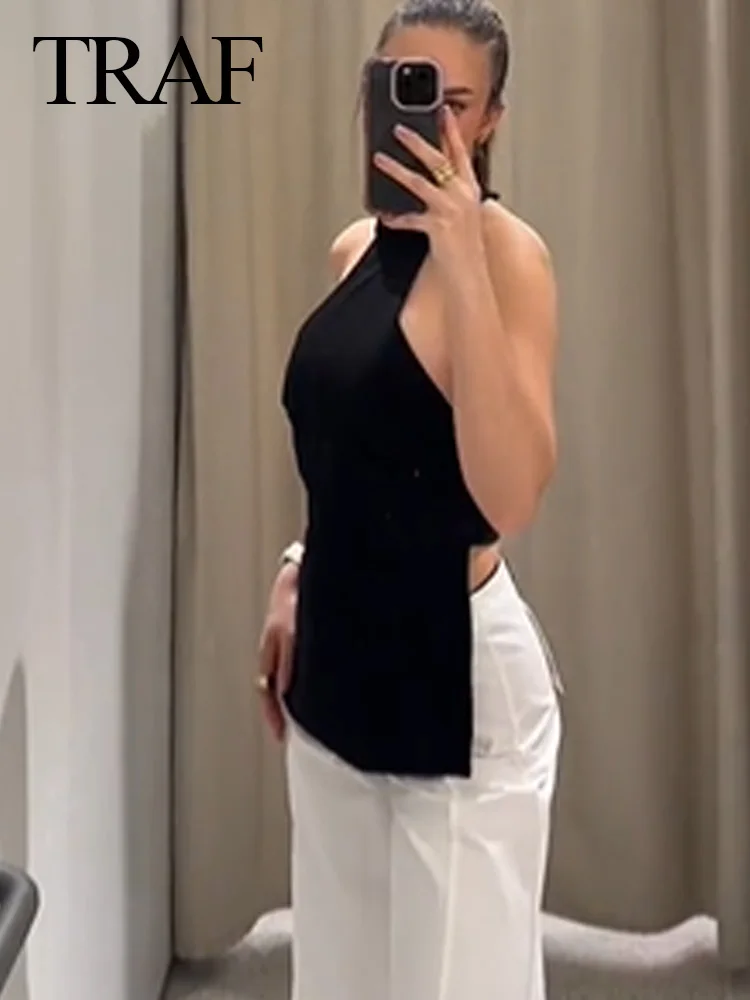 

Топ женский летний с открытыми плечами, без рукавов, с открытой спиной