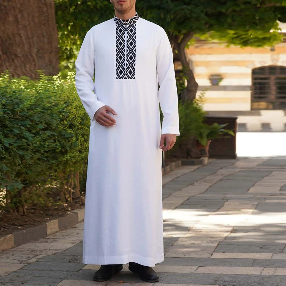 Moda musulmana Jubba Thobe para hombre, ropa islámica, árabes de Oriente caftán, blusa, trajes para Festival de Ramadán| | - AliExpress