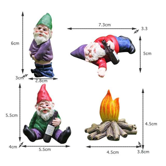 Gyanta Törpe Figurák Udvari Táj Díszek Tündér Mini Kézműves Gnóm Szobor Kertdekorációhoz - Image 6
