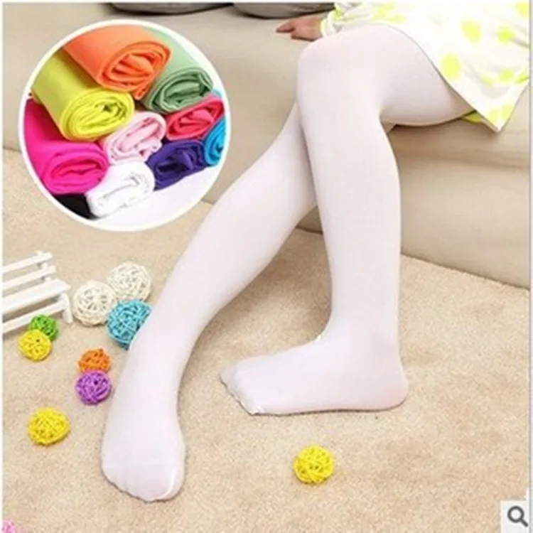 Summer Spring Candy Color Kids Pantyhose Ballet Dance Tights for Girls Stocking Children Velvet Solid White Pantyhose