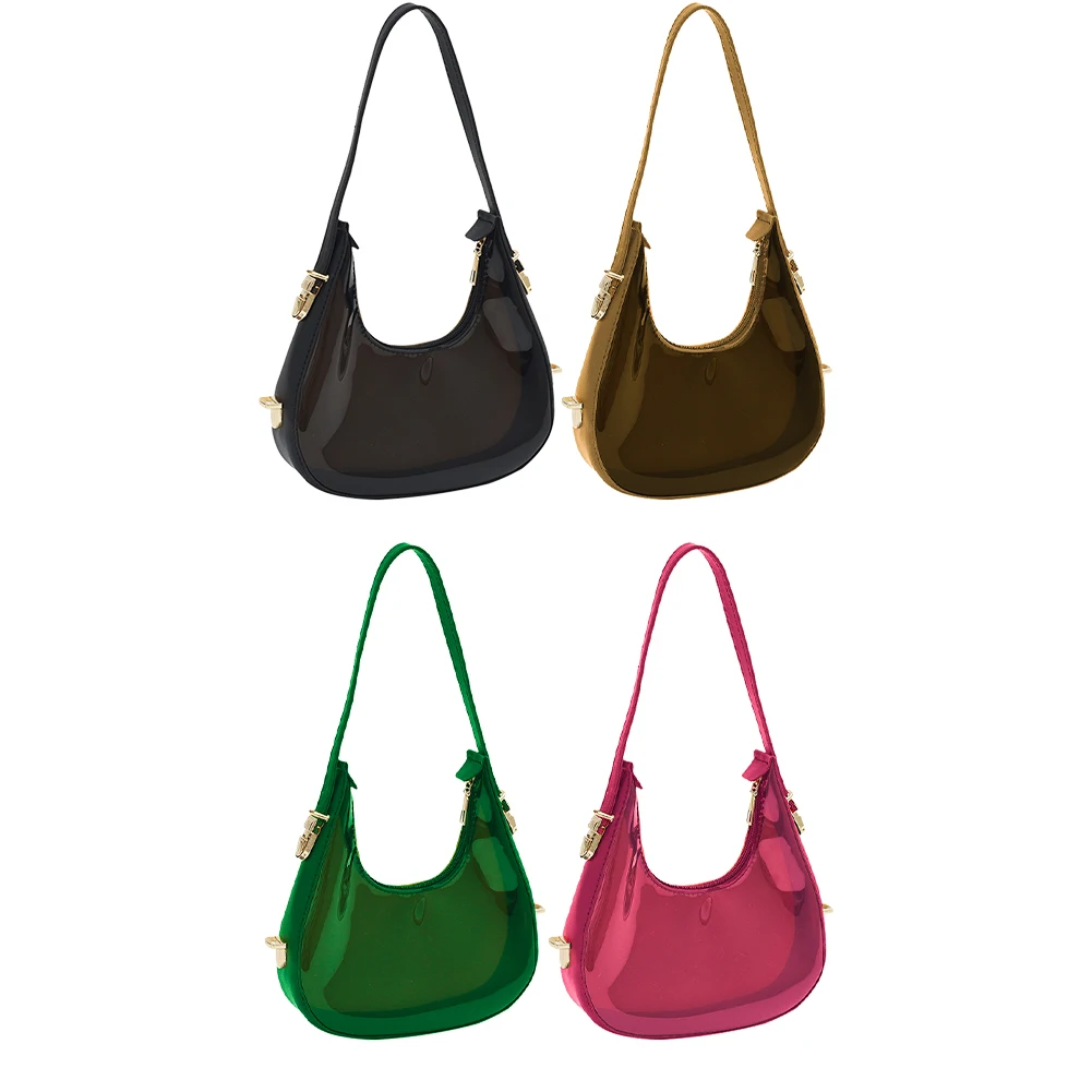 Borsa a mezzaluna Totes PVC trasparente trasparente Summer Women Jelly Underarm Borse Moda semplice hobo per ascella femminile_voghion.com