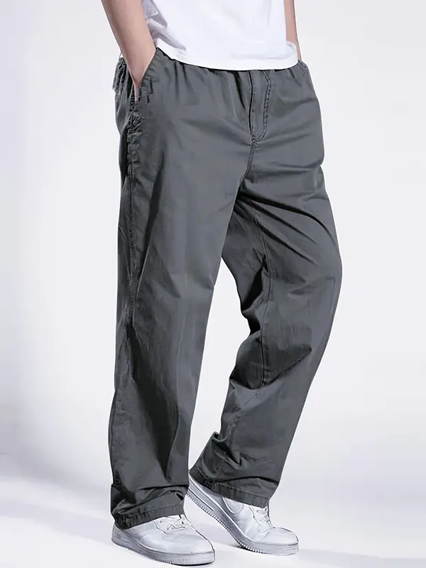 New Cargo Pants Men's Loose Straight Oversize Clothing Solid Grey Versatile Work Wear Black Joggers Cotton Casual Male Trousers 3