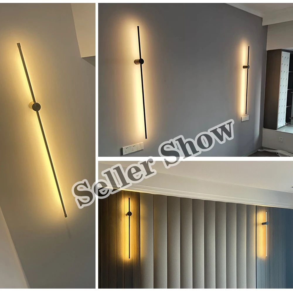 Nordic LED Wall Lamp Touch switch 350&deg; Rotation Long For Home Decor Bedroom Living Room