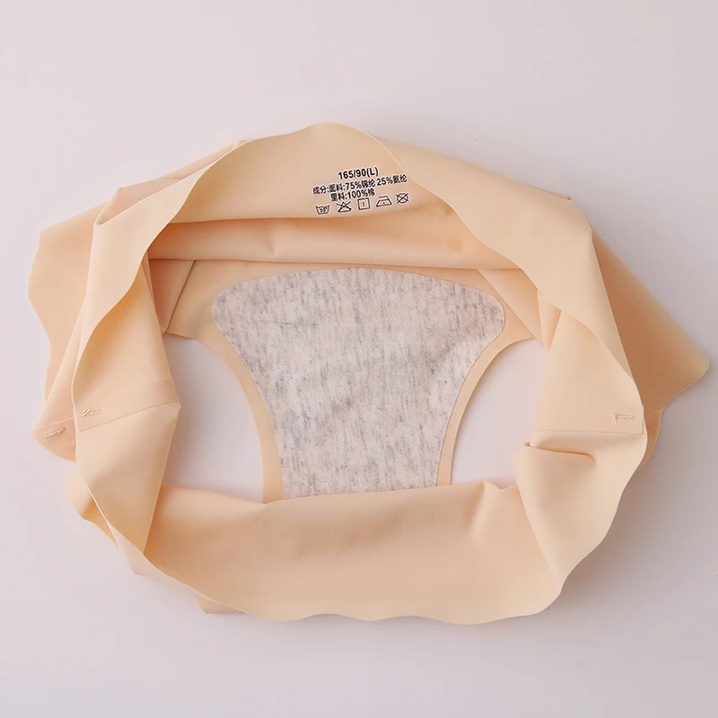 3-Piece Set of Seamless Silk Satin Women's Panties with Wavy Edge and Comfort Fit