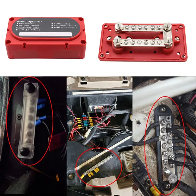 Sammelschiene Bus Bar Box 300A 12V-48V Kfz Verteilerschiene Masseverte –