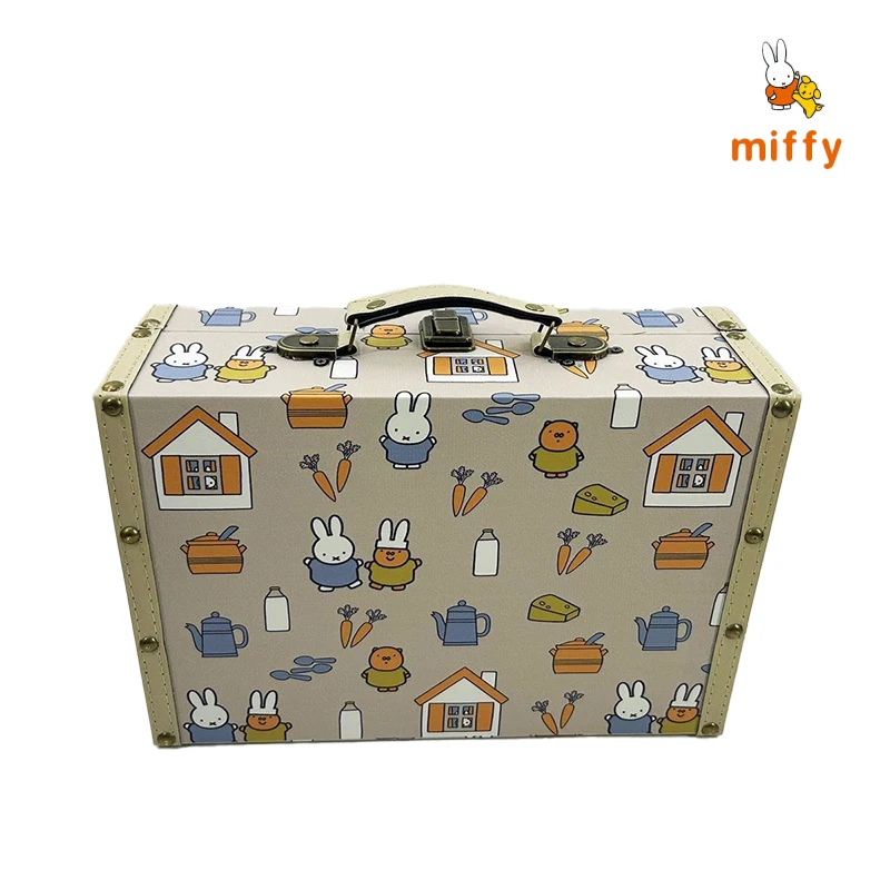 Kawaii Miffy Suitcase Creative Retro Portable Luggage Dopamine High Quality Travel Trunk Fashion Anime Accessories Perfect Gifts
