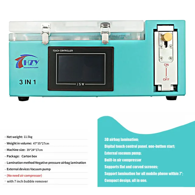 Nasan-ラミネート機,b2,気泡除去機,7インチフラット曲面スクリーン修理