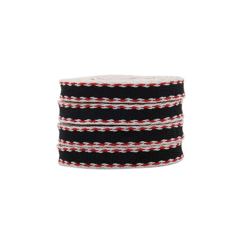 Weiou Simple Style CuteShoelaces 0.8 Cm Flat  Black-white-red Tricolor Polyester Shoe Lace Canvas Sneaker  Custom Color 60-200cm