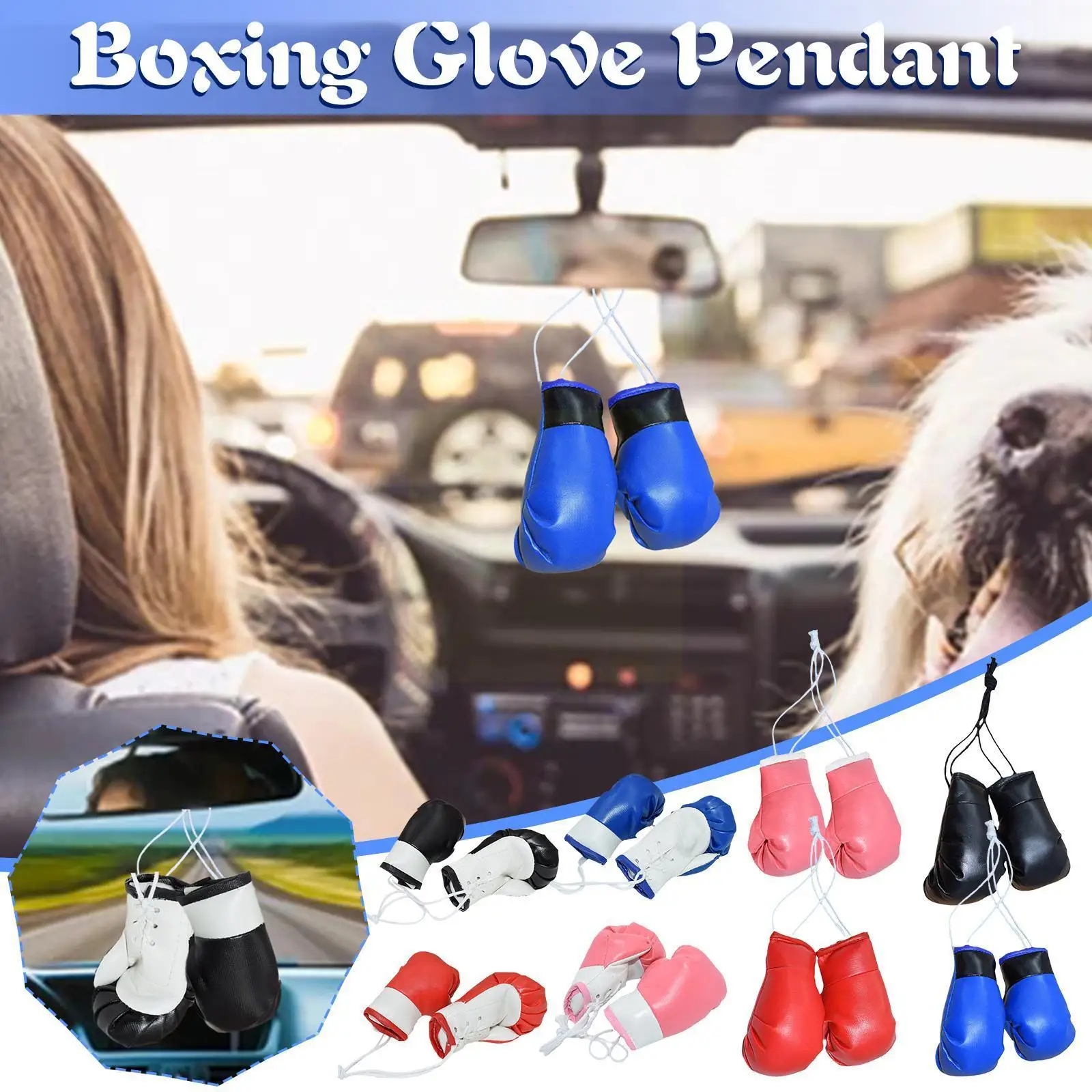 

2Pcs/Pair Mini Boxing Gloves Car Pendant Color Decoration Punching Gloves Hanging Ornaments Home Miniature Wall H5K1