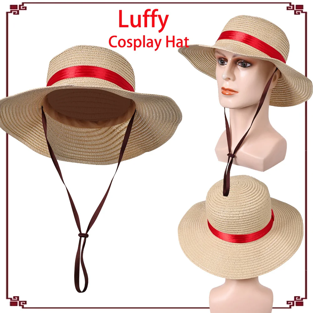 Adult Luffy Cosplay Woven Sailing Hat Cap Role Play For Costume Accessories Hats Men Boy Outfits Halloween Carnival Gifts Props