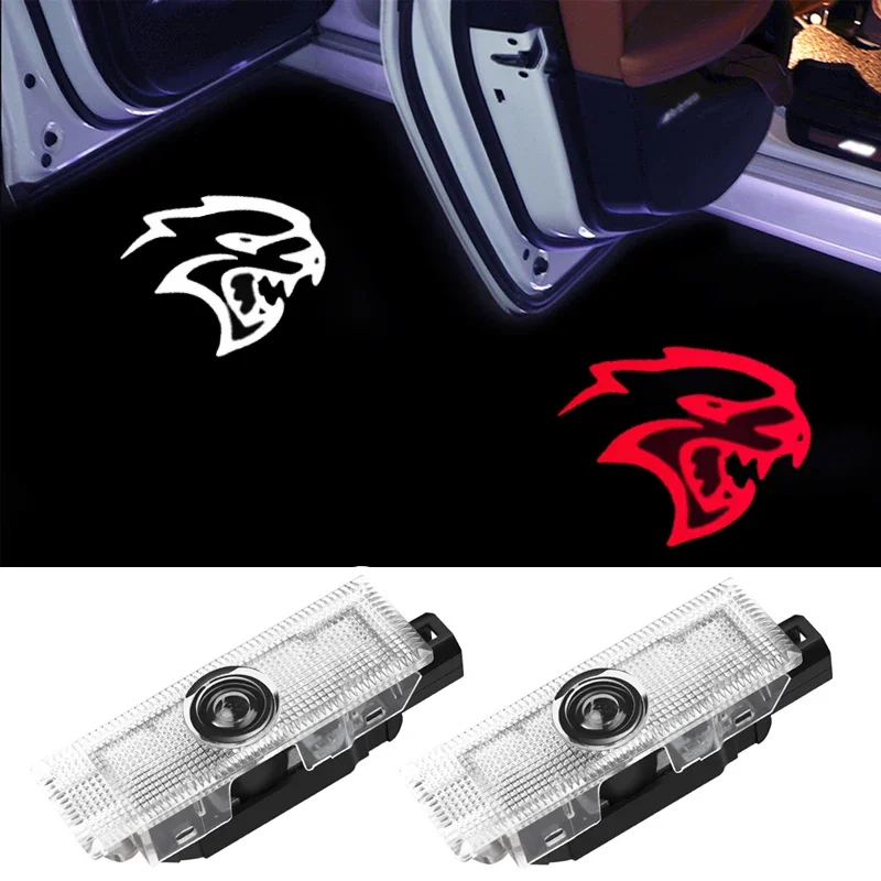 Luci Di Cortesia Per Dodge Demon Hellcat Challenger Charger Car Door Logo Welcome Light Projector Ghost Shadow Lamp Accessori