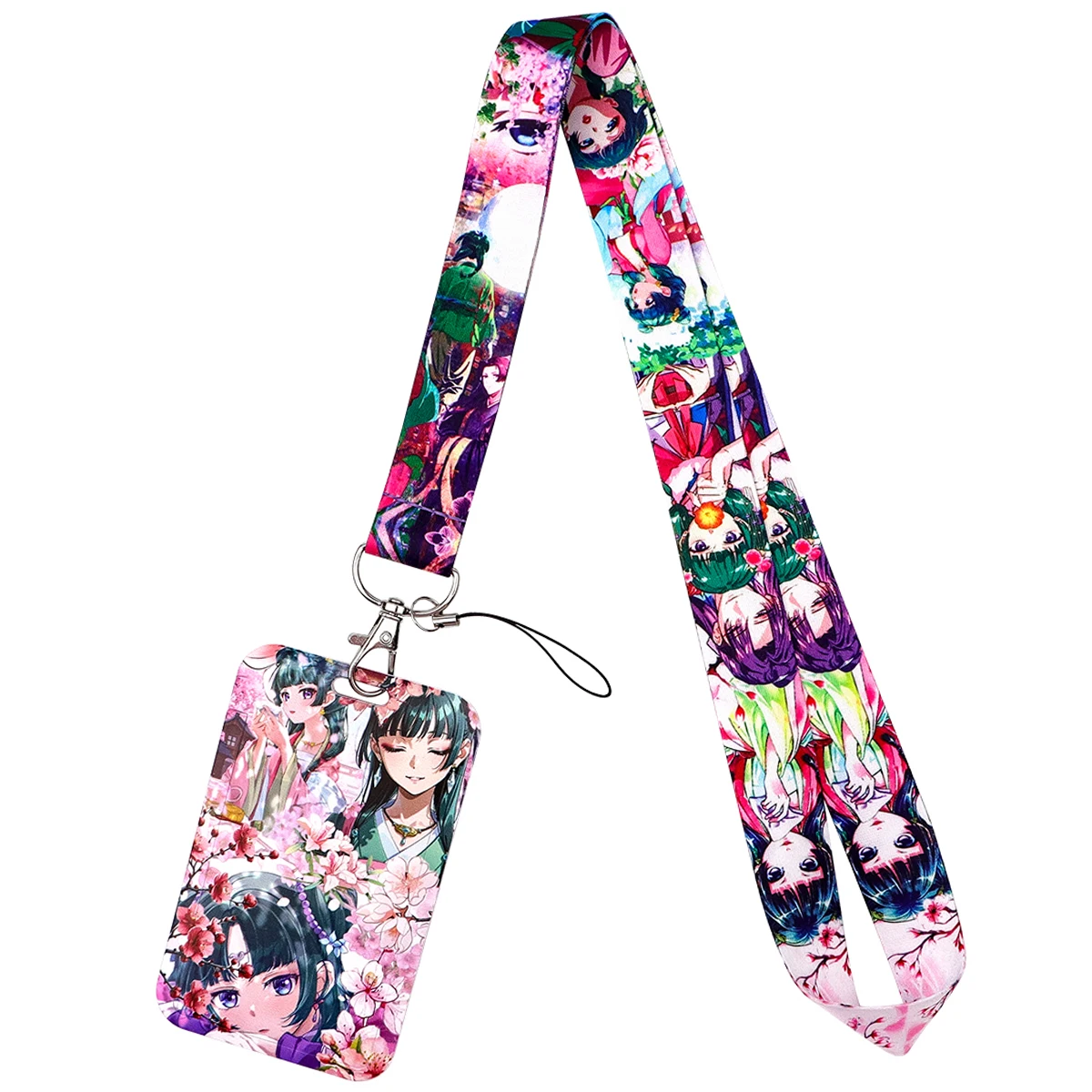 Manga Anime Ausweishalter Lanyards Mädchen Türkartenetui Hängendes Seil Umhängeband Schlüsselanhänger Visitenkarten Geschenk – Detail 3
