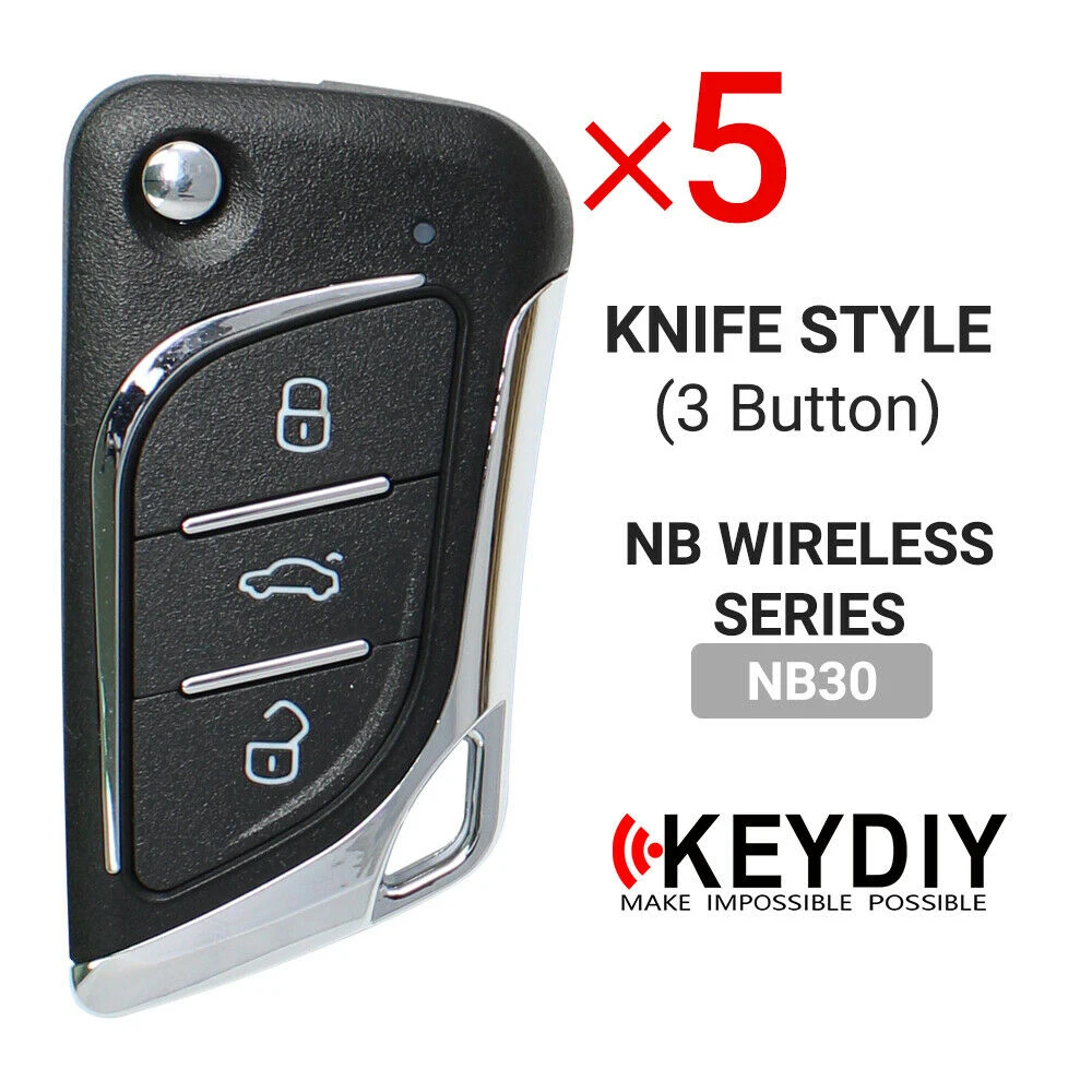 

5x KEYDIY KD Universal Car Flip Remote Wireless Key Knife Style 3 Buttons NB30