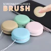 2 in 1 Microfiber Screen Cleaner Dust Plug Mobile Phone Glasses Cleaning Tool Round Shape Dust Remover For iPhone iPad Tablet 2