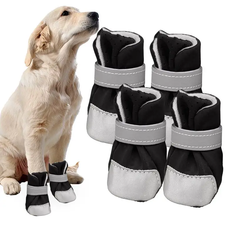 

Breathable Dog Shoes 4pcs Anti-slip Dog Winter Boots Breathable Indoor Dog Shoes Adjustable Tightness Lightweight Dog Shoes