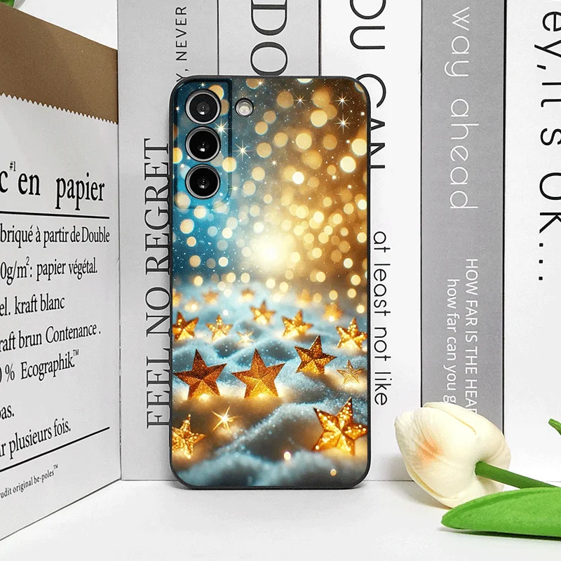 Elegant Gold Star Soft Phone Case - Y2K Inspired Cover