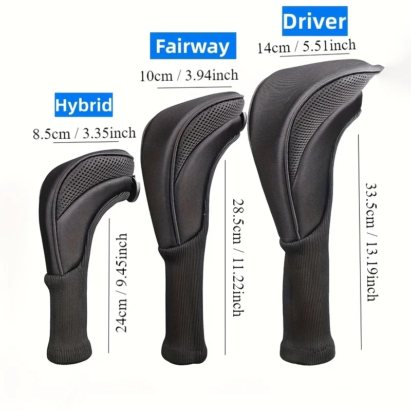 3pcs Premium Golf Headcovers Set For Driver Fairway Wood And Hybrid golf club head covers golf putter head covers golf iron head covers