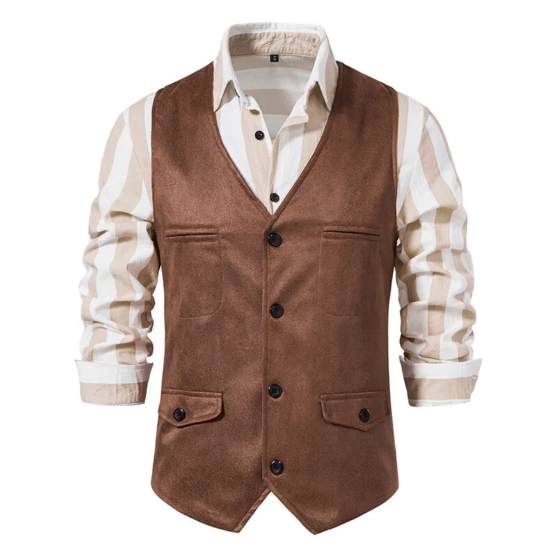 Gilet marron pour hommes