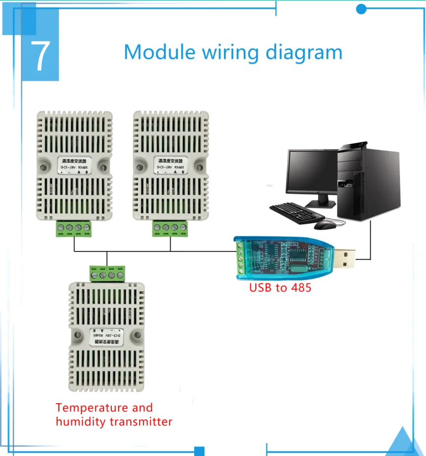 Temperature and humidity transmitter sensor RS485 industrial-grade high-precisio