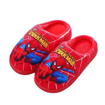 Cartoon Printed Spider-man Cotton Slippers For Children's Shoes Fashion New Style Warmth Autumn Winter Indoor Kids Boys Slipper 6