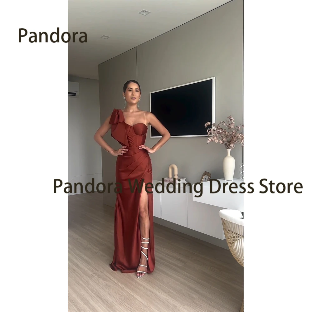 

Pandora Sexy formal Evening dress with floor-length single rotator sleeve bow Mermaid women's birthday cocktail party dress