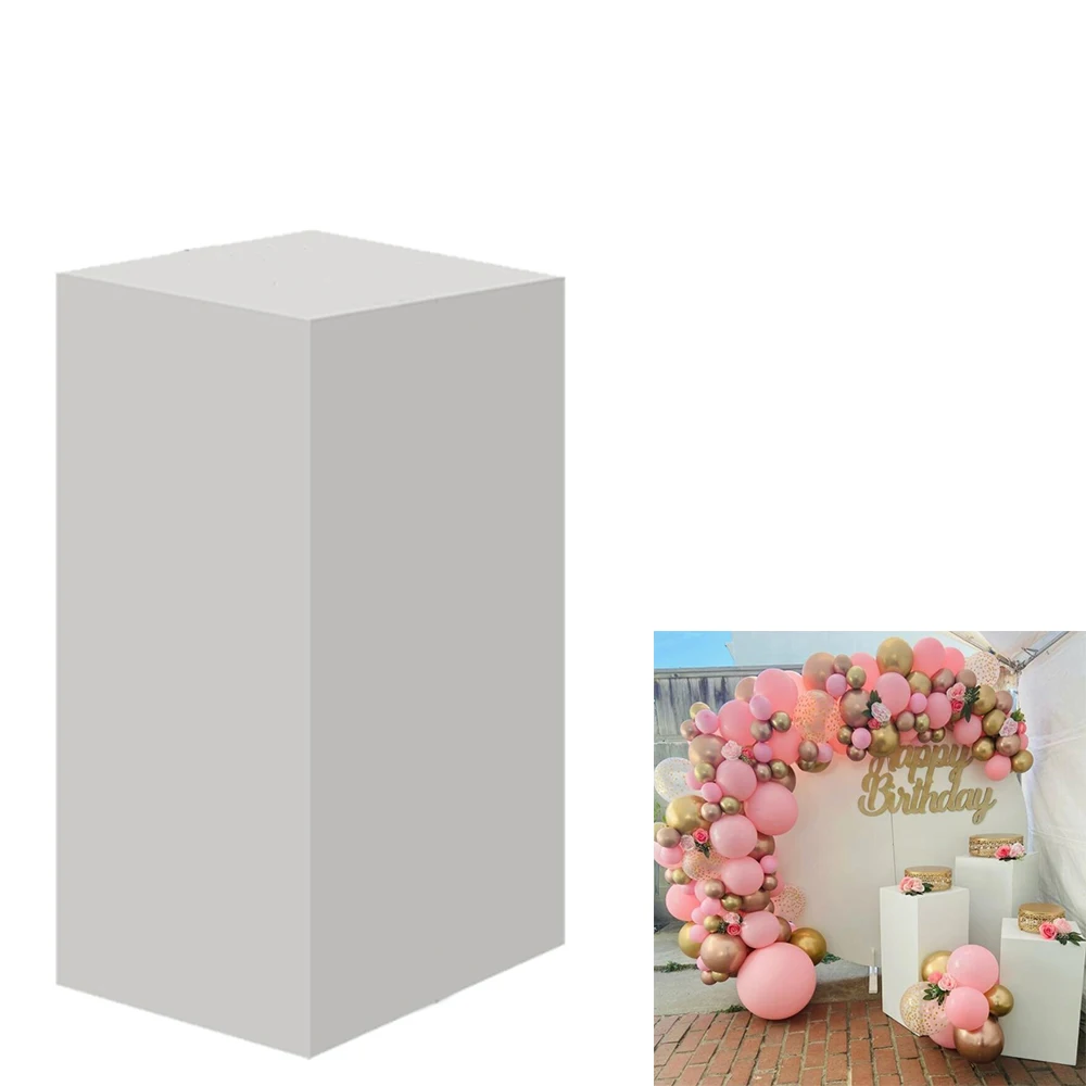 

Белые чехлы из спандекса для металлических подставок-3 шт.-90x45, 70x35, 50x25