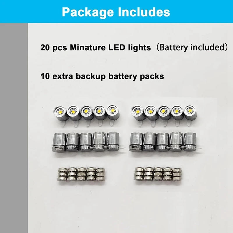 20 Pcs Miniature Led Lights,Tiny Lights For Hand Craft,Miniature Lights Battery Powered, Lights (Multi-Color Changing) 5