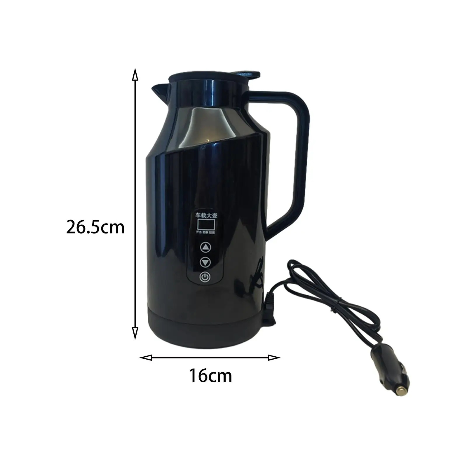 차량용 히팅컵 머그 여행용 주전자 1400ml 스테인리스 스틸 10.4인치 높이 대형