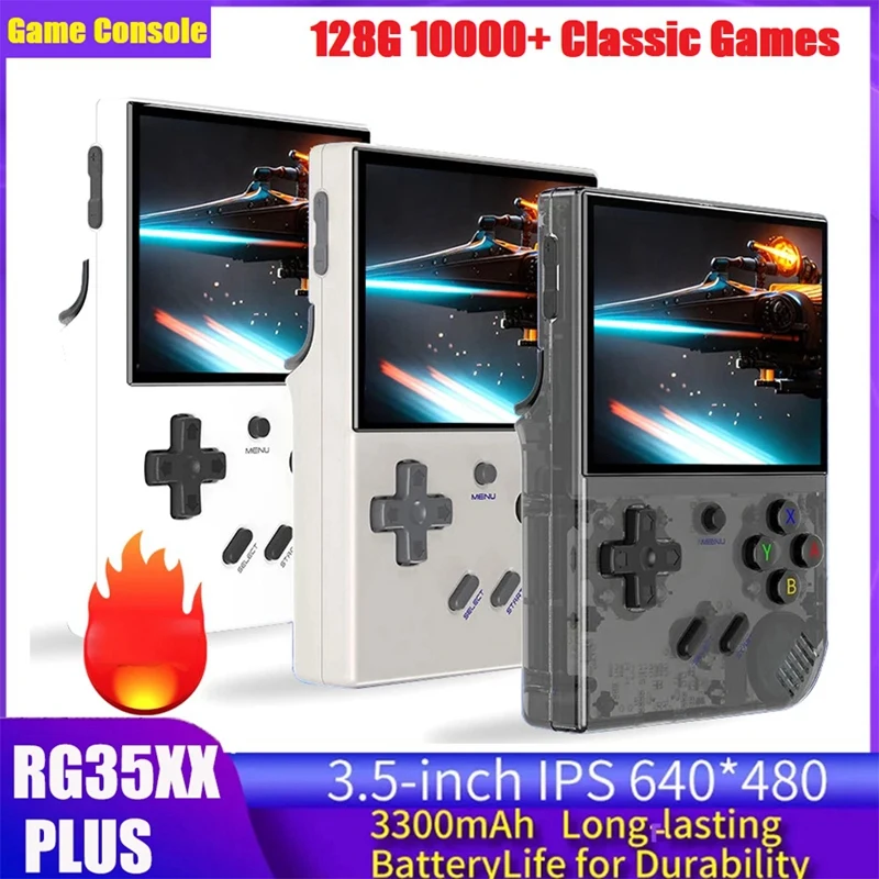 

RG35XX PLUS Retro Game Console 64G+128GB 10000 Games 3.5Inch IPS Support -Compatible TV Game Player For Kids Gift