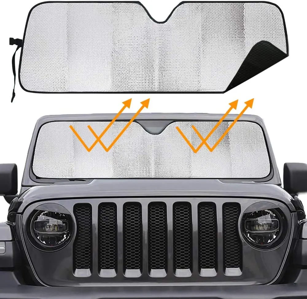 Windshield Sun Shade, UV Blocking Heat Reflector, Foldable Sun Visor