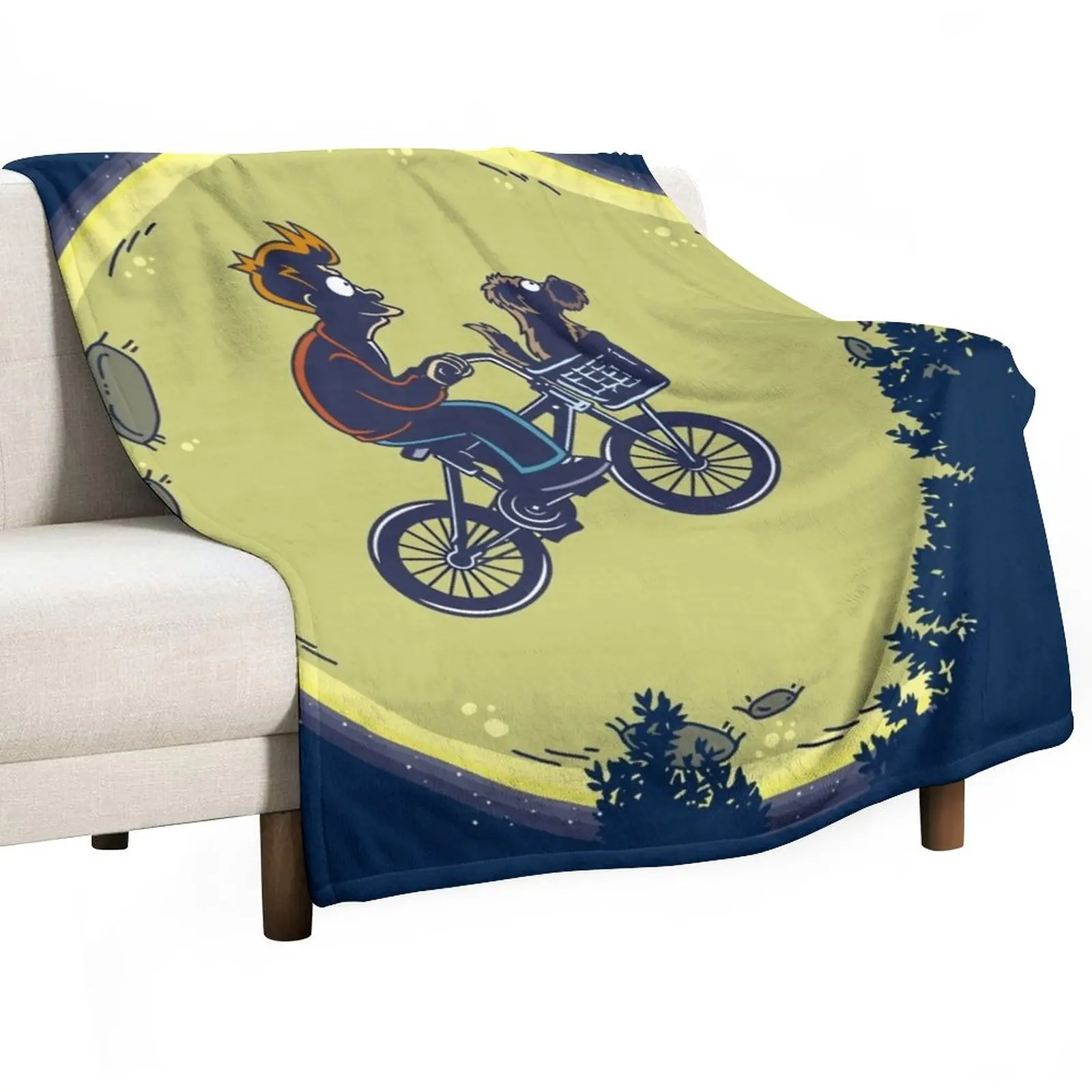

Fry me to the moon Throw Blanket Plaid Blanket Sofa