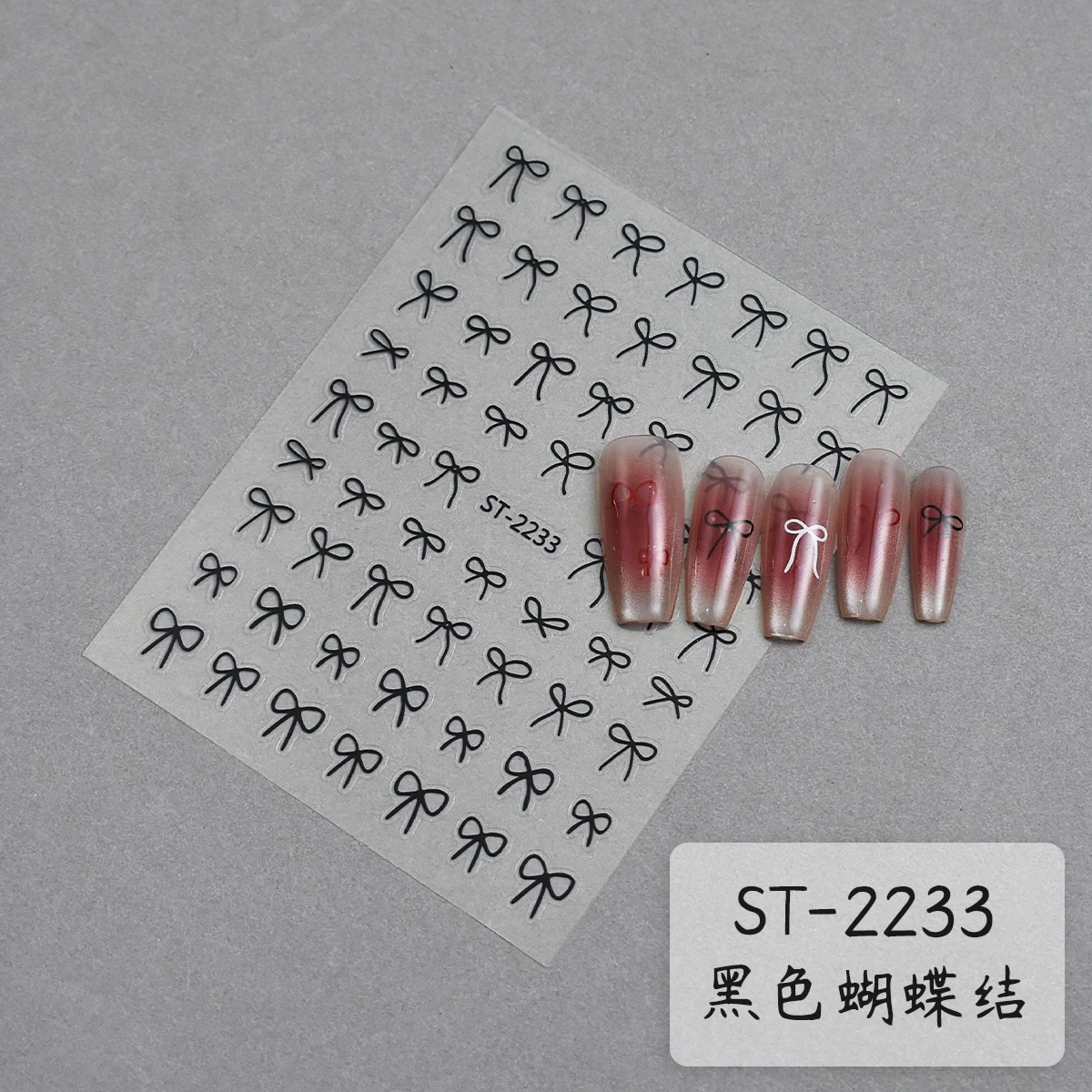2 bis 60 Blatt 3D Schleifen-Nagelaufkleber Coquette Band-Nagelkunst-Dekorationen Selbstklebende Gold Weiß Schwarz Rosa Rot Maniküre – Detail 6