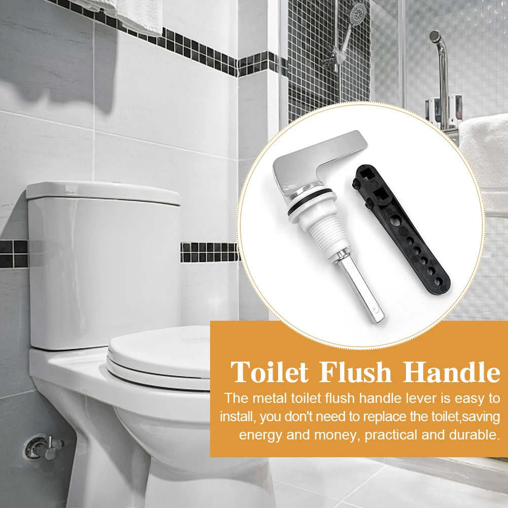 Toilet Flush Handle Lever Cistern Zinc Alloy Fitting For Tank Replacement Parts Bathroom