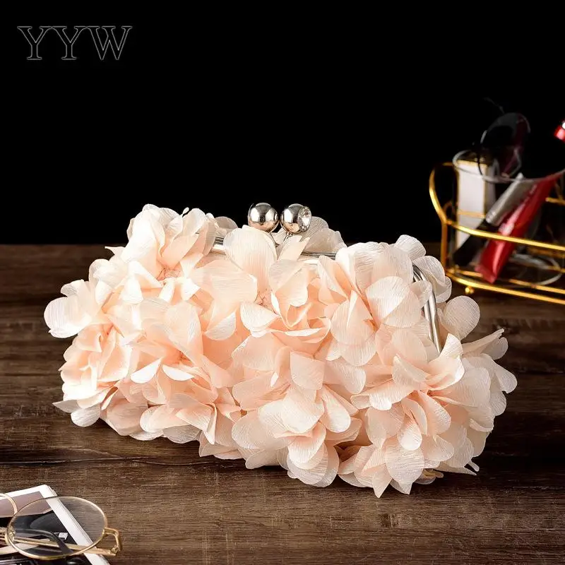 

9 Colors Wedding Dress Bag Fashion Designer Flower Clutch Bag Women Bridal Evening Clutch Purse Party Wallet Shoulder Chain Bag