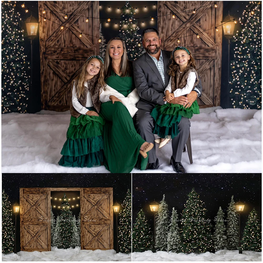 

Urban Tree Farm Side Wall Photo Background Winter Forest Snow Photography Backdrop Kids Family Portrait Photo Studio Props