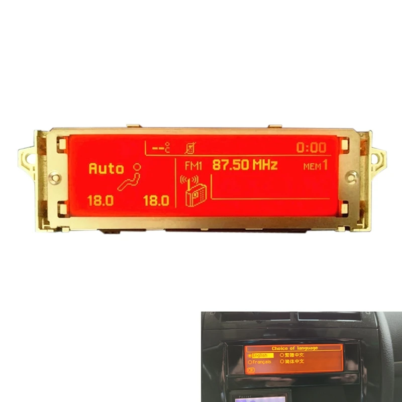 

Car 12Pin Support USB Dual-Zone A/C Bluetooth Display Red Monitor For Peugeot 307 407 408 Citroen C4 C5