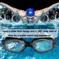 Swimming Goggles Adult Myopia Swimming Goggles One-piece Earplugs Electroplating Anti-fog High-definition Swimming Goggles 1
