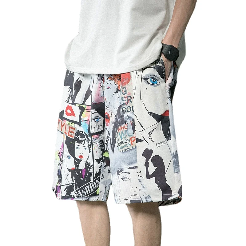 

2022 Summer Fashion printing men's five-point pants, floral casual, all-match M-5XL beach shorts, middle pants