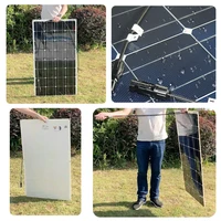 XINPUGUANG Kit de panneau solaire flexible 12V 100W, chargeur solaire à haute efficacité pour camping-car, bateau, batterie de camping 4
