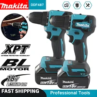 Makita DDF487 18V Cordless Brushless Driver Drill Impact Screwdriver Rechargeable Electric Power Tool with Battery,Makita 18V