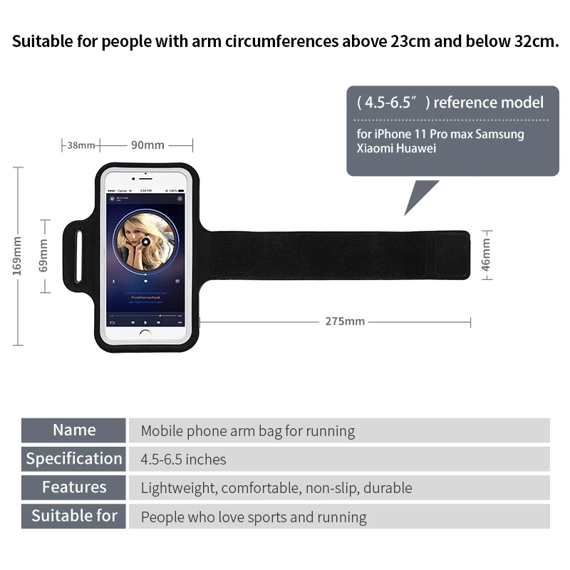 Phone Armband Running Sport Armbands For iPhone 16 15 14 13 Pro Max 15 Plus 12 11 Samsung S23 S22 Xiaomi 13